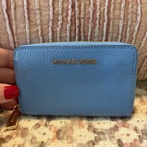 Michael Kors Sky Blue Leather Wallet